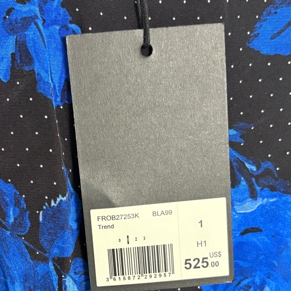 The Kooples Silk Wrap Dress NWT | Size small | Black & Blue Floral - Picture 9 of 14